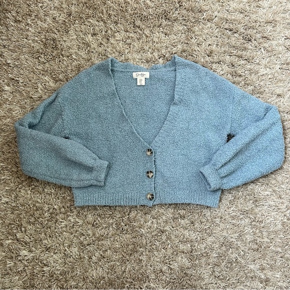 Fuzzy cropped cardigan - Picture 2 of 6